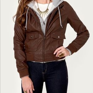 Obey jealous lover brown hooded jacket